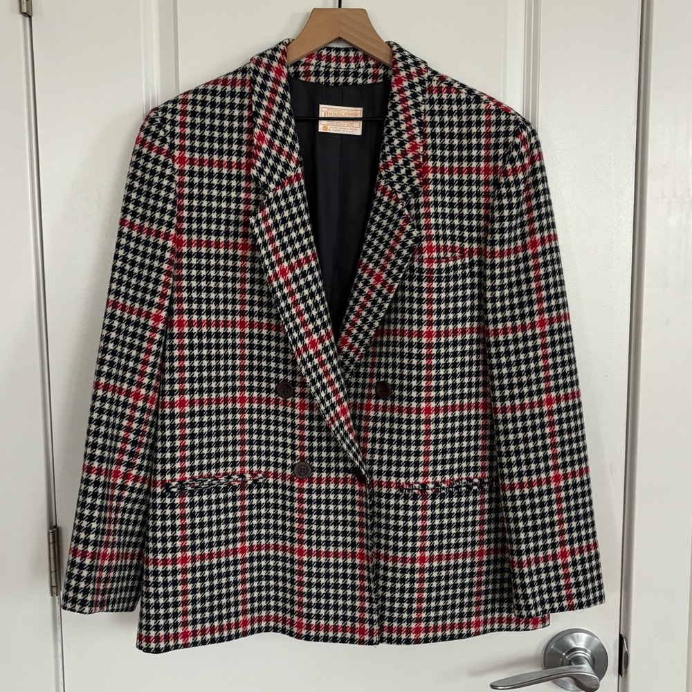 Pendleton Black and Red Plaid Blazer